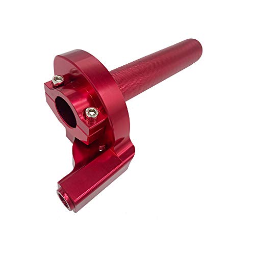 Throttle Grip Motorcycle 22mm CNC Aluminum Quick Twister Throttle Cable for CRF50 CRF70 70 110 70CC 110CC IRBIS 125 250 Dirt Pit Bike Accessories (red)