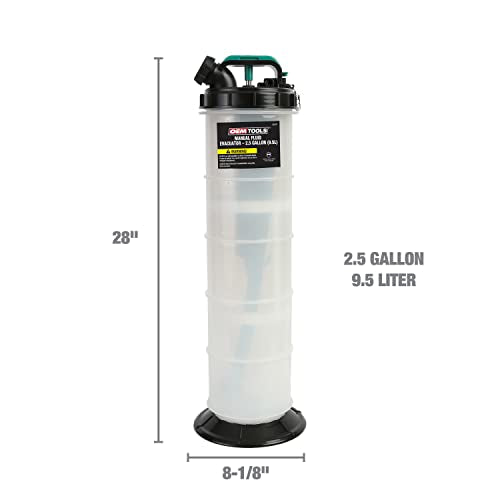 OEMTOOLS 24397 10 Quarts (2.5 Gallons) Manual Fluid Extractor, Oil Extractor Pump, Transmission Fluid Pump, Oversized Handle Manual Oil Pump Extractor