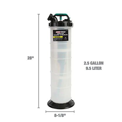 OEMTOOLS 24397 10 Quarts (2.5 Gallons) Manual Fluid Extractor, Oil Extractor Pump, Transmission Fluid Pump, Oversized Handle Manual Oil Pump Extractor