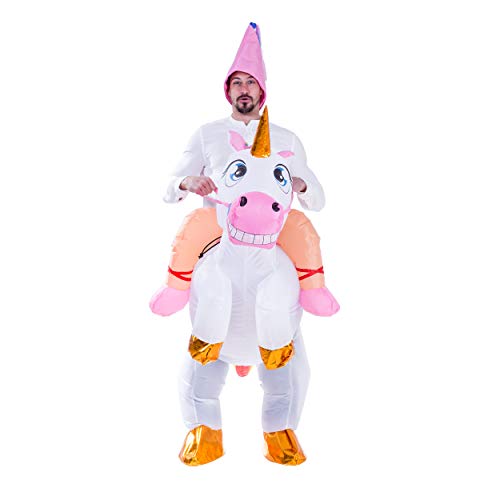 Spooktacular Creations Inflatable Costume Unicorn Riding a Unicorn Air Blow-up Deluxe Halloween Costume - Adult Size