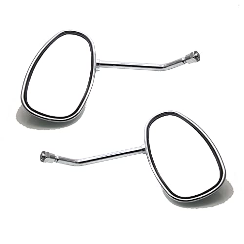 MZS Cruiser Motorcycle Mirrors Chrome, Touring Rear View Side Mirror Adjustable Compatible with Fury Interstate Magna Nighthawk Rebel 250 300 500 CMX Sabre Shadow Stateline Valkyrie VTX1300 VTX1800