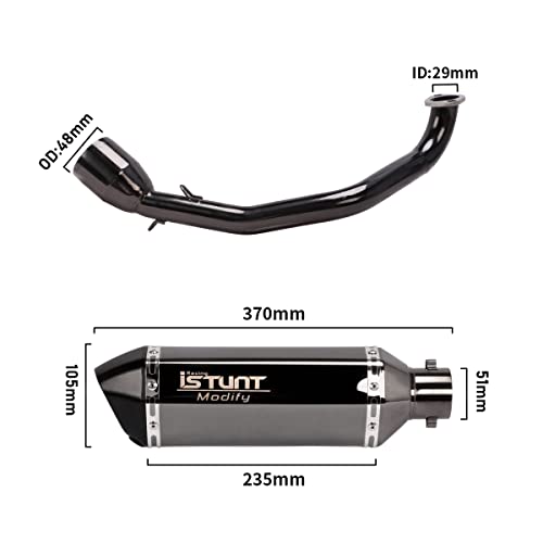 YOSAYUSA Motorcycle Exhaust Pipe System for GY6 Engine 125cc 150cc Scooter Moped ATV Slip On Muffler Baffle Silencer