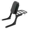 Promise Faster Compatible Motorcycle Sissy Bar Backrest + Luggage Rack Pad Compatible For Honda CA250 Rebel 250 CMX250 Heavt-Duty Black