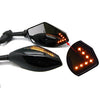 Motorcycle LED Turn Signal Rear View Mirrors with Arrow For Honda Suzuki Racing Bike Sport Bike