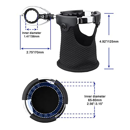 LEXIN LX-C3 Motorcycle Cup Holder with 360°Swivel Ball-Mount, Large Boat Drink Holder with Basket, Metal Handlebar Mount for Bike/ATV/Harley/Kayak/Canoe/Walker, Fits Handlebar 7/8'' to 1 1/4''