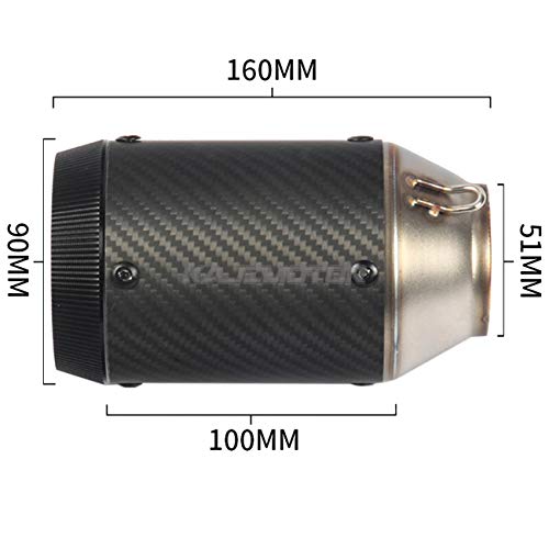 KAJIMOTOR Motorcycle Stainless 51mm/ 2" Inlet Motorcycle Systerm Exhaust Muffler Tail Real Carbon Fiber Tip Pipe For Kawasaki Z900 2017 2018 2019 2020
