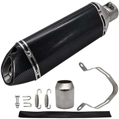 Motorcycle Slip On Exhaust Muffler,1.5-2" Carbon Fiber Unversal Exhaust Slip on Silencers & Mufflers For Dirt Bike Street Bike Scooter ATV Racing Exhaust Pipes