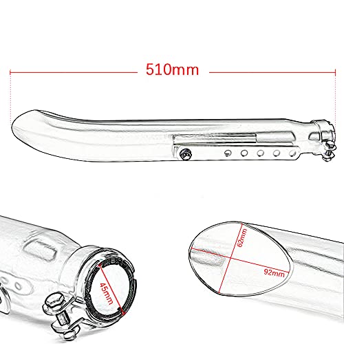 PACEWALKER Chrome 1 Pair Motorcycles Slash Cut Exhaust Muffler Pipe for 1-3/8", 1-1/2", 1-5/8" and 1-3/4" Chopper Cafe Racer Loud For Suzuki 650(silver)