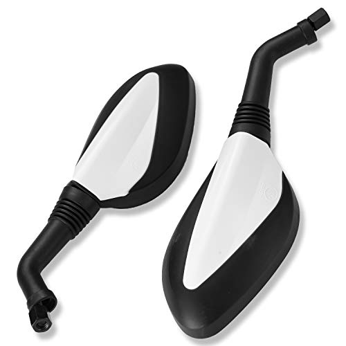 CLEO 8mm white Side Mirrors for GY6 50cc 125cc 150cc 250cc Chinese Scooter Moped Motorcycle Rear View Mirror