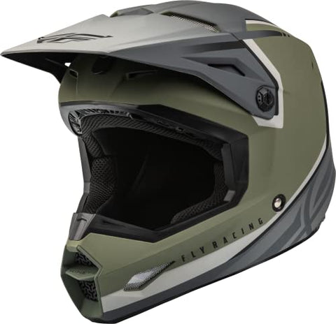 Fly Racing 2023 Adult Kinetic Vision Helmet (Matte Olive Green/Grey, Medium)