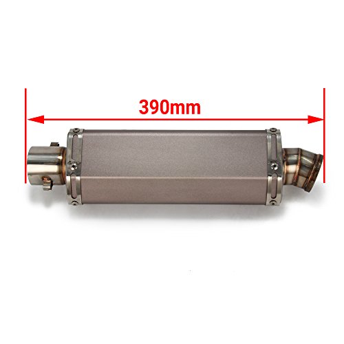 Universal 1.5-2" Inlet Hexagon Exhaust Muffler Pipe Slip On Scooter Motorcycle ATV Dirt Street Bike