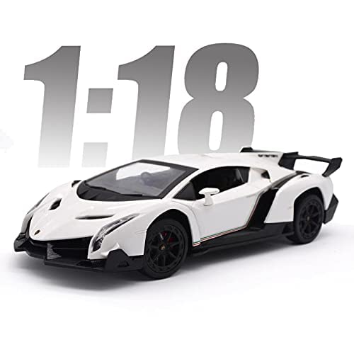 GUOKAI Remote Control RC Cars Racing Car 1:18 Licensed Toy RC Car Compatible with Lamborghini Veneno Model Vehicle for Boys 6,7,8 Years Old, White