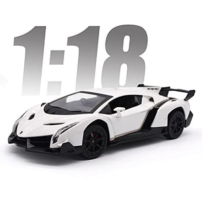 GUOKAI Remote Control RC Cars Racing Car 1:18 Licensed Toy RC Car Compatible with Lamborghini Veneno Model Vehicle for Boys 6,7,8 Years Old, White