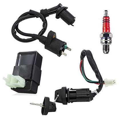 Complete Wiring Harness kit for ATV Quad 4 Four Wheelers GY6 50CC 70CC 110CC 125CC Go Kart Dirt Pit Bikes With Electrics Stator Coil CDI Wiring Harness Solenoid Relay Spark Plug by KAKO