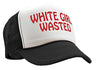 White Girl Wasted - Funny Party Dance frat College - Vintage Retro Style Trucker Cap Hat (Black)