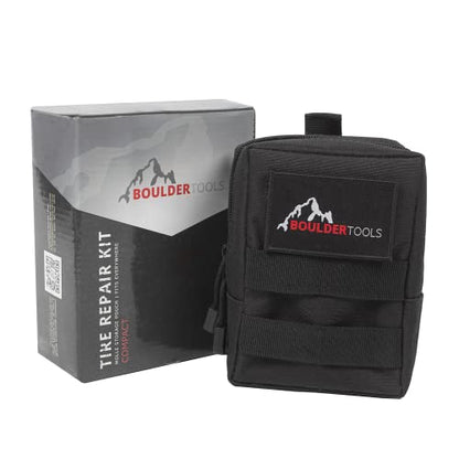 Boulder Tools - Compact Tire Repair kit with Molle Storage Pouch. Heavy Duty Universal Tire Plug Kit, Easily Stores Inside Your UTV, ATV, Truck, Motorcycle, Overlanding Gear or RV
