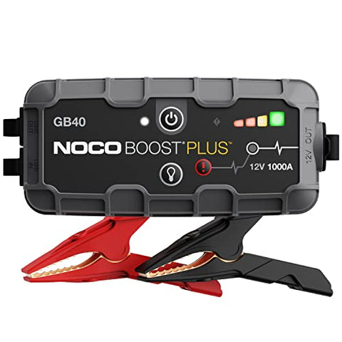 NOCO Boost Plus GB40 1000 Amp 12-Volt UltraSafe Lithium Jump Starter Box, Car Battery Booster Pack, Portable Power Bank Charger, and Jumper Cables for up to 6-Liter Gasoline and 3-Liter Diesel Engines