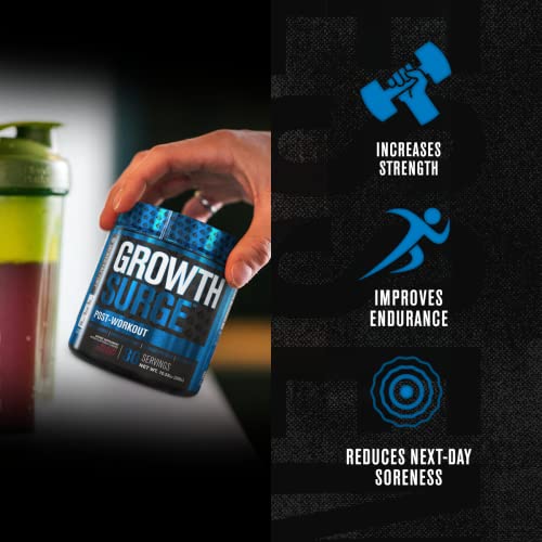 Jacked Factory Growth Surge Creatine Post Workout - Muscle Builder with Creatine Monohydrate, Betaine, L-Carnitine L-Tartrate - Daily Muscle Building & Recovery Supplement - 30 Servings, Black Cherry