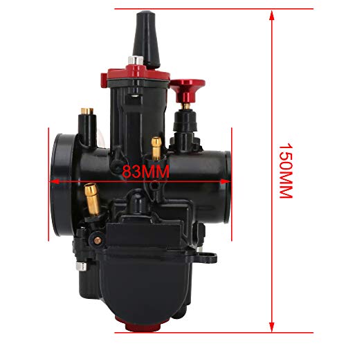 PWK 32mm Carburetor Motorcycle Power Jet Carb Racing Performance Universal For 125cc to 200cc Pit Dirt Bike Motocross Enduro On/Off Road ATV Quad Scooter Black