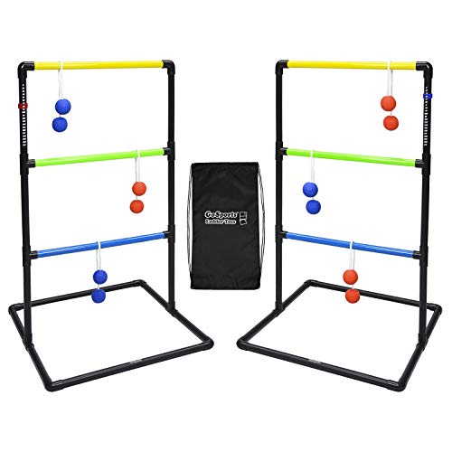GoSports Indoor/Outdoor Ladder Toss Game Set with 6 Rubber Bolos, Carrying Case and Score Trackers