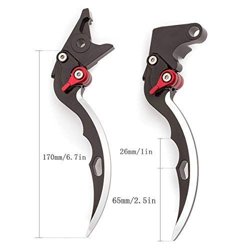 FXCNC Billet Blade Brake Clutch Levers Compatible with NC750 S/X 14-15,Fury/VTX1300CX 11-17,VT750 Phantom/Shadow 10-17,Black Spirit 14-16 CMX 500/300 Rebel 2017