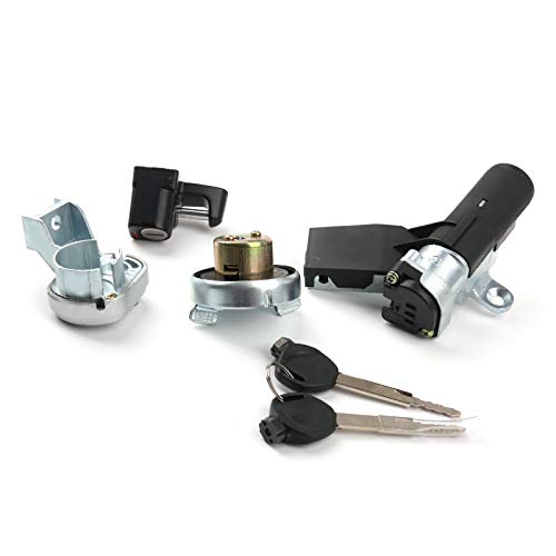 Frezon Ignition Switch Key Lock Fuel Gas Tank Cap Set For Honda NPS50 Ruckus 2003-2005, Ruckus 50 2006-2019, 35014-GEZ-Y21, 35014-GEZ-611