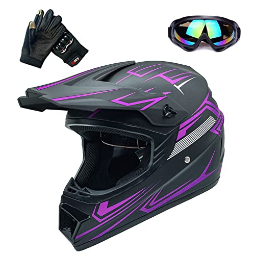 Youth Kids Motocross Helmet Child DOT ATV UTV MX OffRoad Goggles+Gloves 6  Colors
