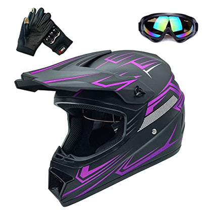 buy a purple motorcycle helmet Motocross Helmet Fashion Youth Dirt Bike Helmet Unisex-Adult ATV Off-R – Zoom Zoom Parts