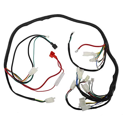 AuInLand Electrics Wiring Harness Loom Kit Electrics Stator Coil CDI Wiring Harness Solenoid Relay Spark Plug for GY6 150cc-250cc ATV Quad