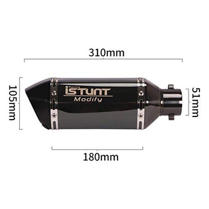 YOSAYUSA Motorcycle Slip on Exhaust Silencers Muffler Pipe 38mm-51mm for Honda Grom Dirt Bike Street Bike Scooter Exhaust with Removable DB Killer (310mm)