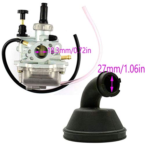 LT80 Carburetor with Fuel Switch Valve Petcock Intake Manifold for Suzuki LT 80 Quadsport ATV Carb, Replace 13200-40B10 13881-40B00 by TOPEMAI