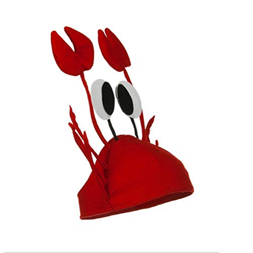 Men's Women's Novelty Hat 3D Lobster Crawfish Crab Seafood Hat with Claws (Crab)