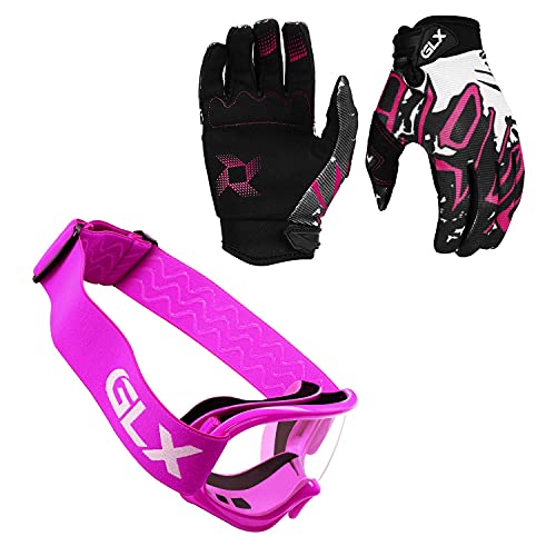 GLX GX623 DOT Kids Youth ATV Off-Road Dirt Bike Motocross Motorcycle Full Face Helmet Combo Gloves Goggles for Boys & Girls (Graffiti, Medium)