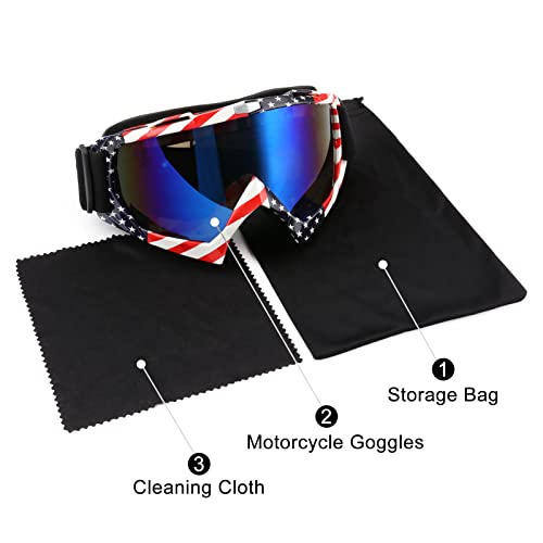ATV Goggles Dirt Bike Motorcycle Goggles Motocross Anti UV Goggles Dustproof Windproof MX Off Road Goggles for Men Women Adult Youth Kids Riding Racing