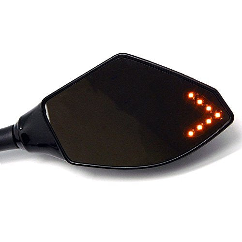 Motorcycle LED Turn Signal Rear View Mirrors with Arrow For Honda Suzuki Racing Bike Sport Bike