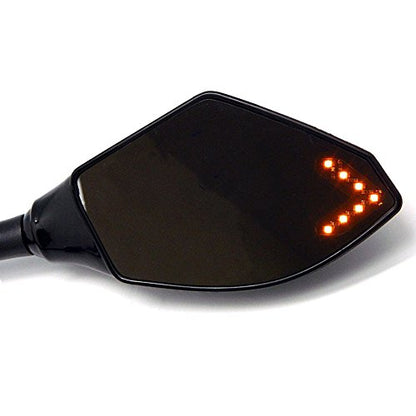 Motorcycle LED Turn Signal Rear View Mirrors with Arrow For Honda Suzuki Racing Bike Sport Bike