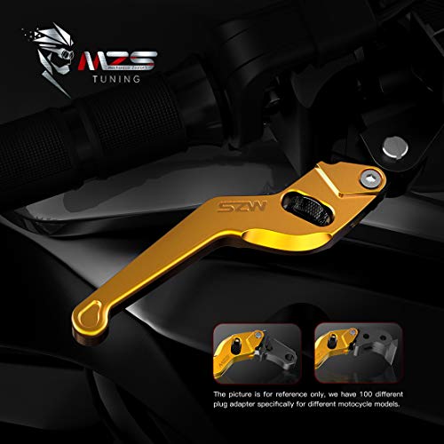 MZS Gold Motorcycle Brake Clutch Levers Wheel Roller Adjustable Short CNC Compatible with CMX 300 500 Rebel Fury VTX1300CX VT750 Phantom Shadow NC750S NC750X Black Spirit