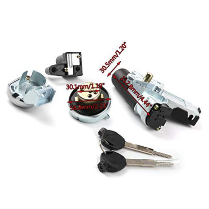 Frezon Ignition Switch Key Lock Fuel Gas Tank Cap Set For Honda NPS50 Ruckus 2003-2005, Ruckus 50 2006-2019, 35014-GEZ-Y21, 35014-GEZ-611