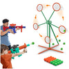 Shooting Games Toys for Age 5 - 6 7 8 9 10 + Year Old Boys, Kids Toy Sports & Outdoor Game with Moving Shooting Target & 2 Popper Air Toy Guns & 24 Foam Balls, Gifts for Boys and Girls