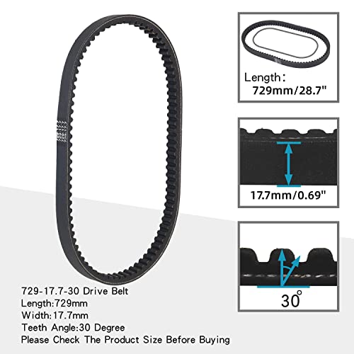 729-17.7-30 Drive Belt fits for GY6 49cc 50cc 139QMB Scooter Moped Long-Case Engine(Pack of 3)