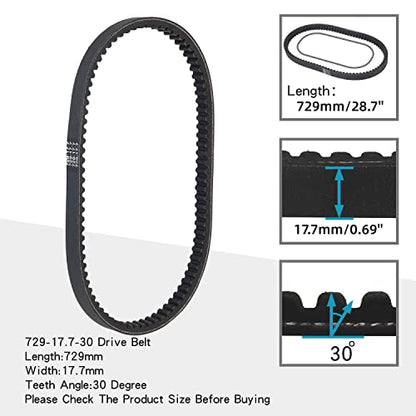 729-17.7-30 Drive Belt fits for GY6 49cc 50cc 139QMB Scooter Moped Long-Case Engine(Pack of 3)