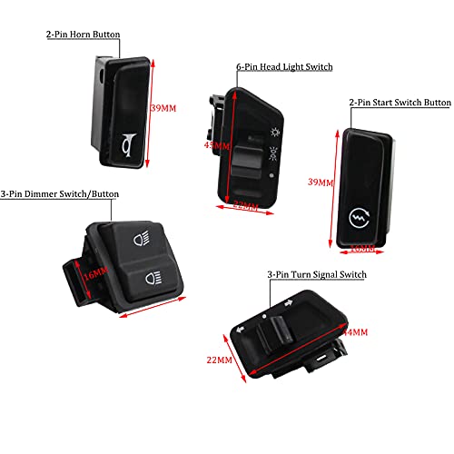 Chinese Scooter Start Horn Dimmer Turn Signal Switch Button Headlight for GY6 50cc 150cc Moped Roketa TaoTao Jonway