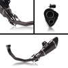 KAJIMOTOR Exhaust Muffler Pipe System for GY6 Engine 125cc 150cc Scooters Moped ATV Full Slip on Exhaust Header Pipe Silencer Black Double Hole