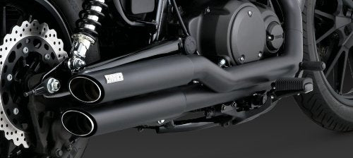 Vance & Hines Twin Slash Staggered Exhaust Black 48531