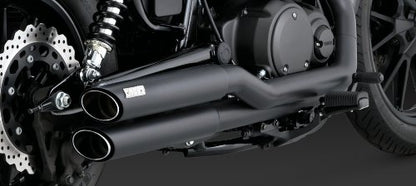 Vance & Hines Twin Slash Staggered Exhaust Black 48531