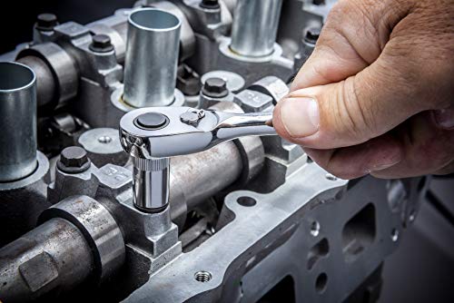 SATA 3-Piece Quick-Release Ratchet Set with Teardrop Head, Full-Polished Chrome Solid Handle, 1/4, 3/8, 1/2-Inch - ST14901U