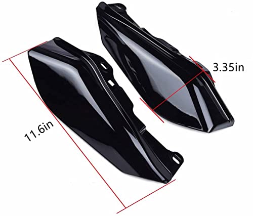 Black Mid Frame Air Heat Deflectors Trim Left Right Set Compatible for Harley Touring and Trike Models 2009-2016 (Black)