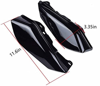 Black Mid Frame Air Heat Deflectors Trim Left Right Set Compatible for Harley Touring and Trike Models 2009-2016 (Black)