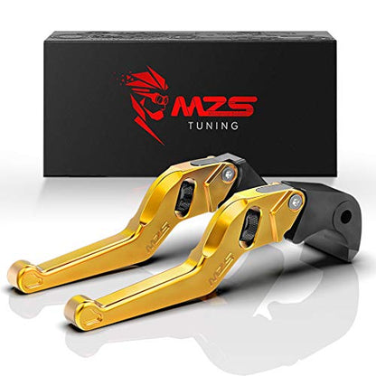 MZS Gold Motorcycle Brake Clutch Levers Wheel Roller Adjustable Short CNC Compatible with CMX 300 500 Rebel Fury VTX1300CX VT750 Phantom Shadow NC750S NC750X Black Spirit