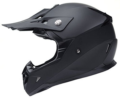 Motorcycle Motocross ATV Helmet DOT Approved - YEMA Helmet YM-915 Motorbike Moped Full Face Off Road Crash Cross Downhill DH Four Wheeler MX Quad Dirt Bike Helmet for Adult Men Women - Matte Black,S
